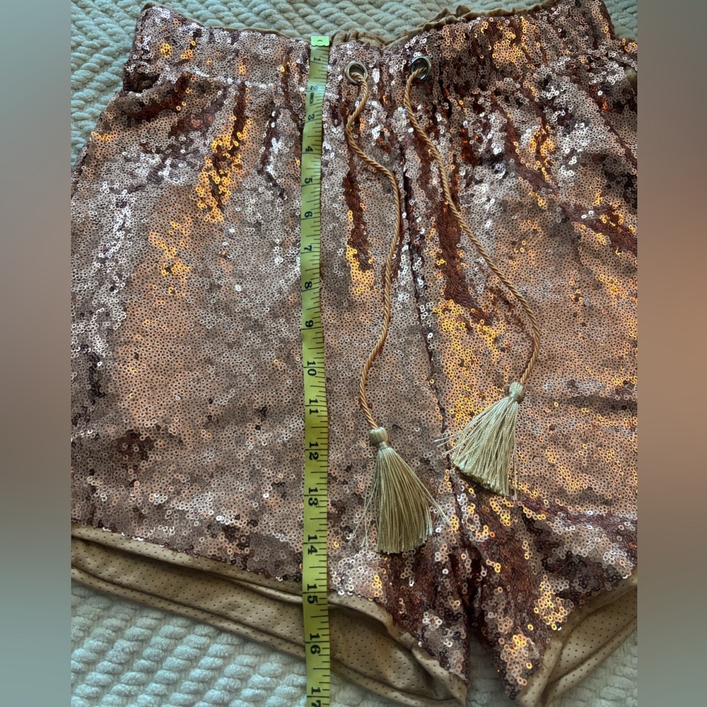 Sequin Drawstring Shorts - Picture 6 of 10